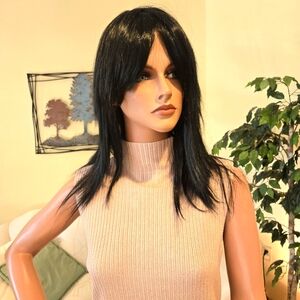 Valerie Stevens Mock Turtleneck Sleeveless Silk Sweater Size Large